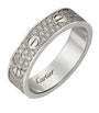 White Gold and Diamond-Paved LOVE Wedding Band