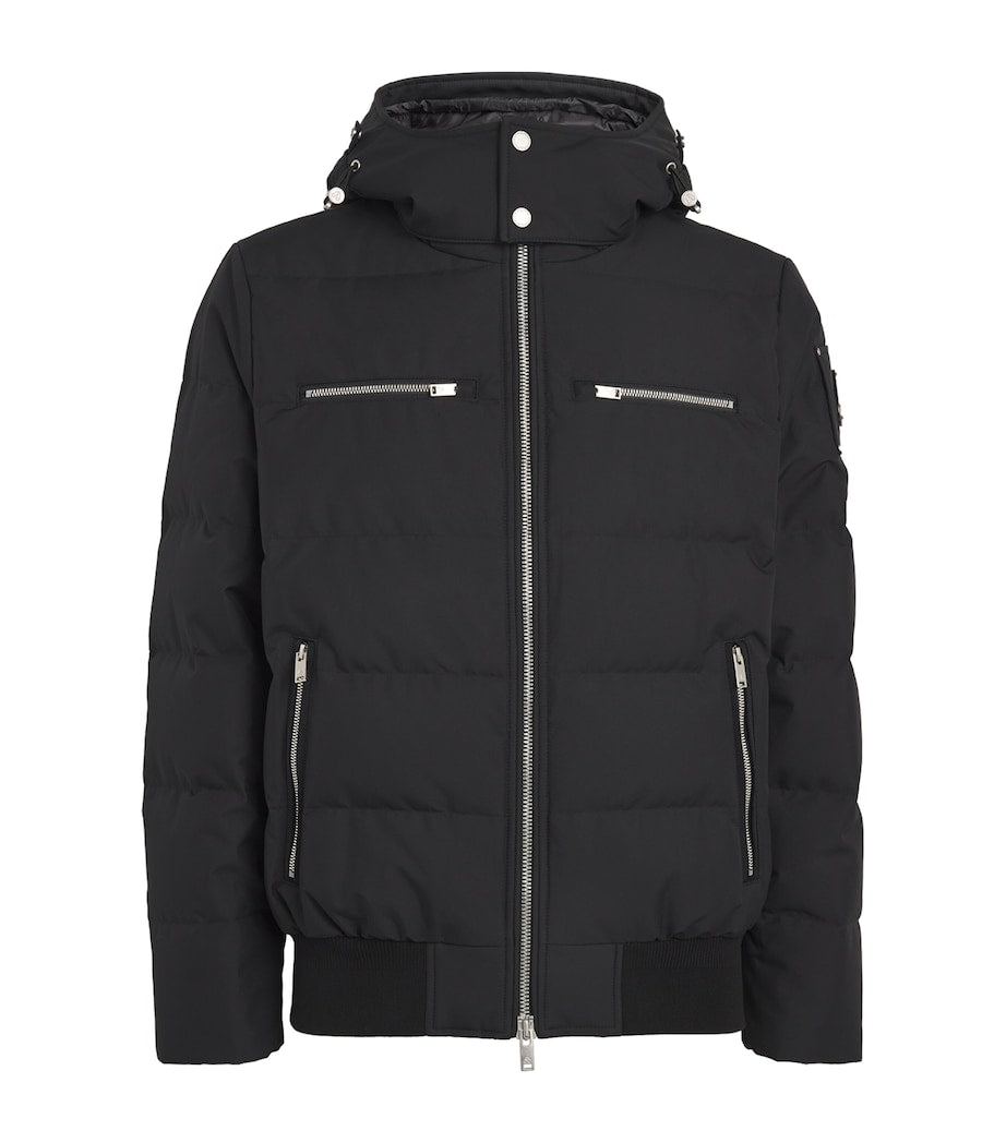 Moose Knuckles Black Down Cloud Bomber Puffer Jacket