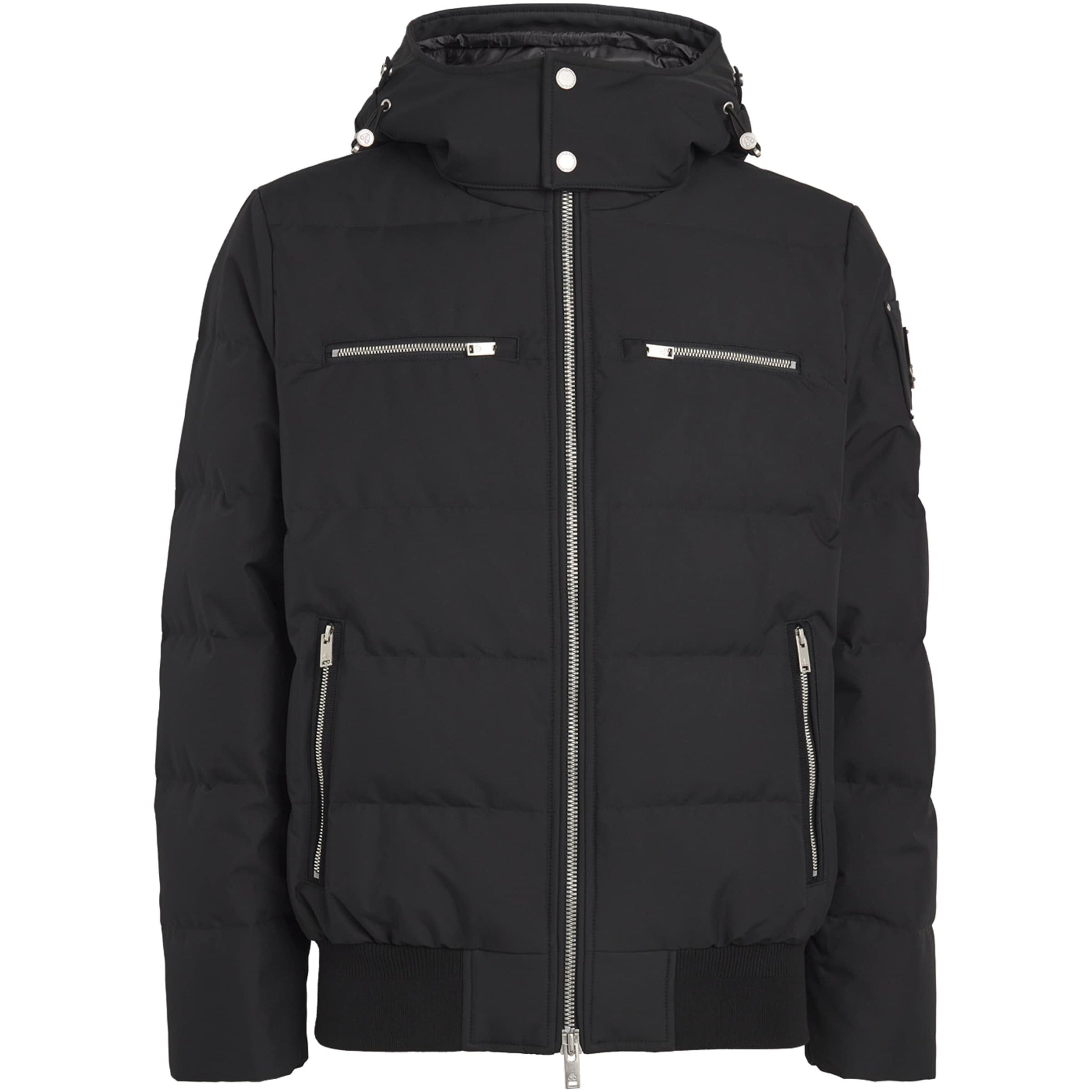 Moose Knuckles Black Down Cloud Bomber Puffer Jacket