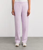 Purple Cotton-Blend Fleece Straight Sweatpants