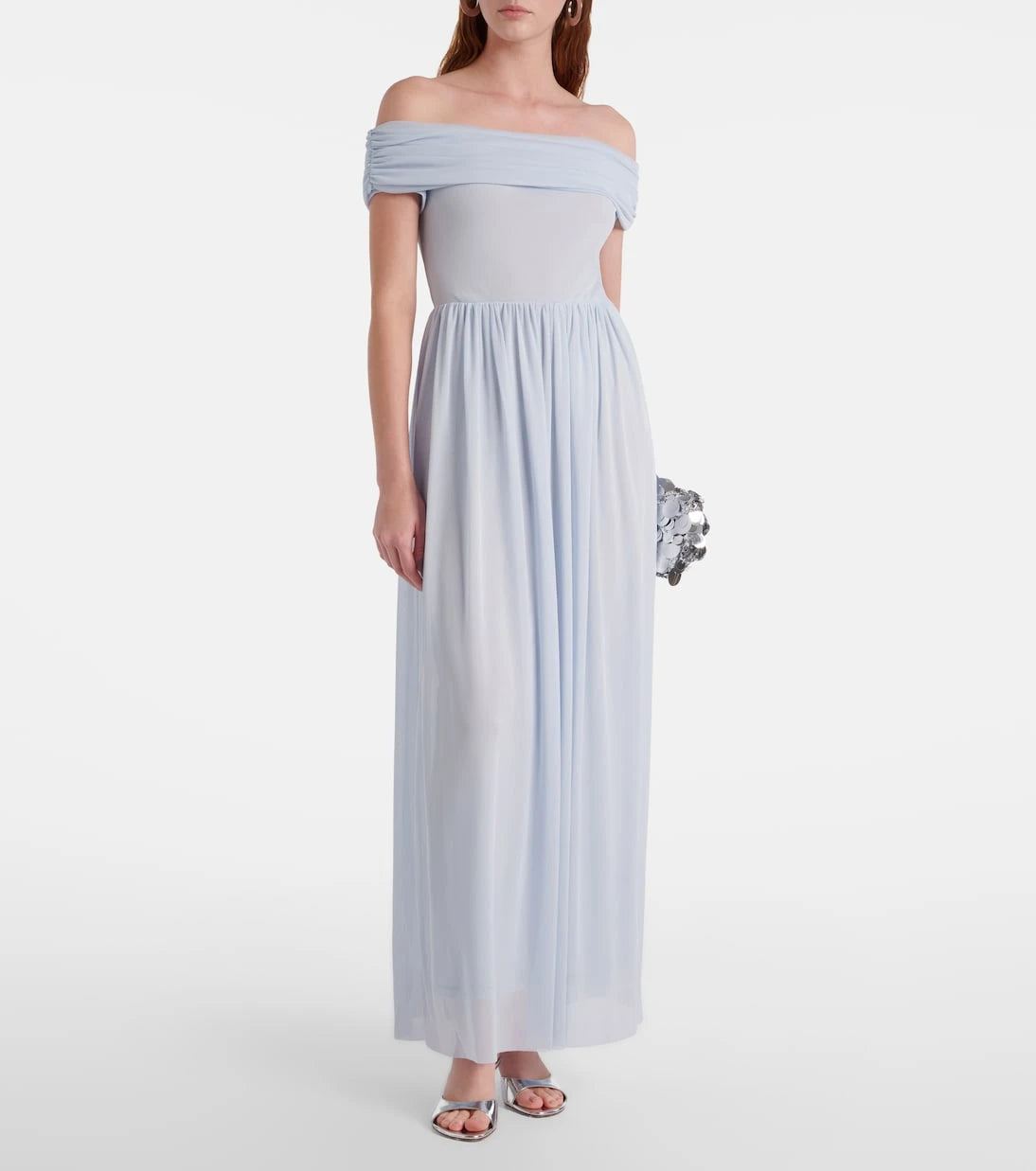 Rotate - Draped off-shoulder maxi dress