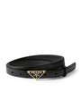 Prada Black Saffiano Leather Triangle Belt
