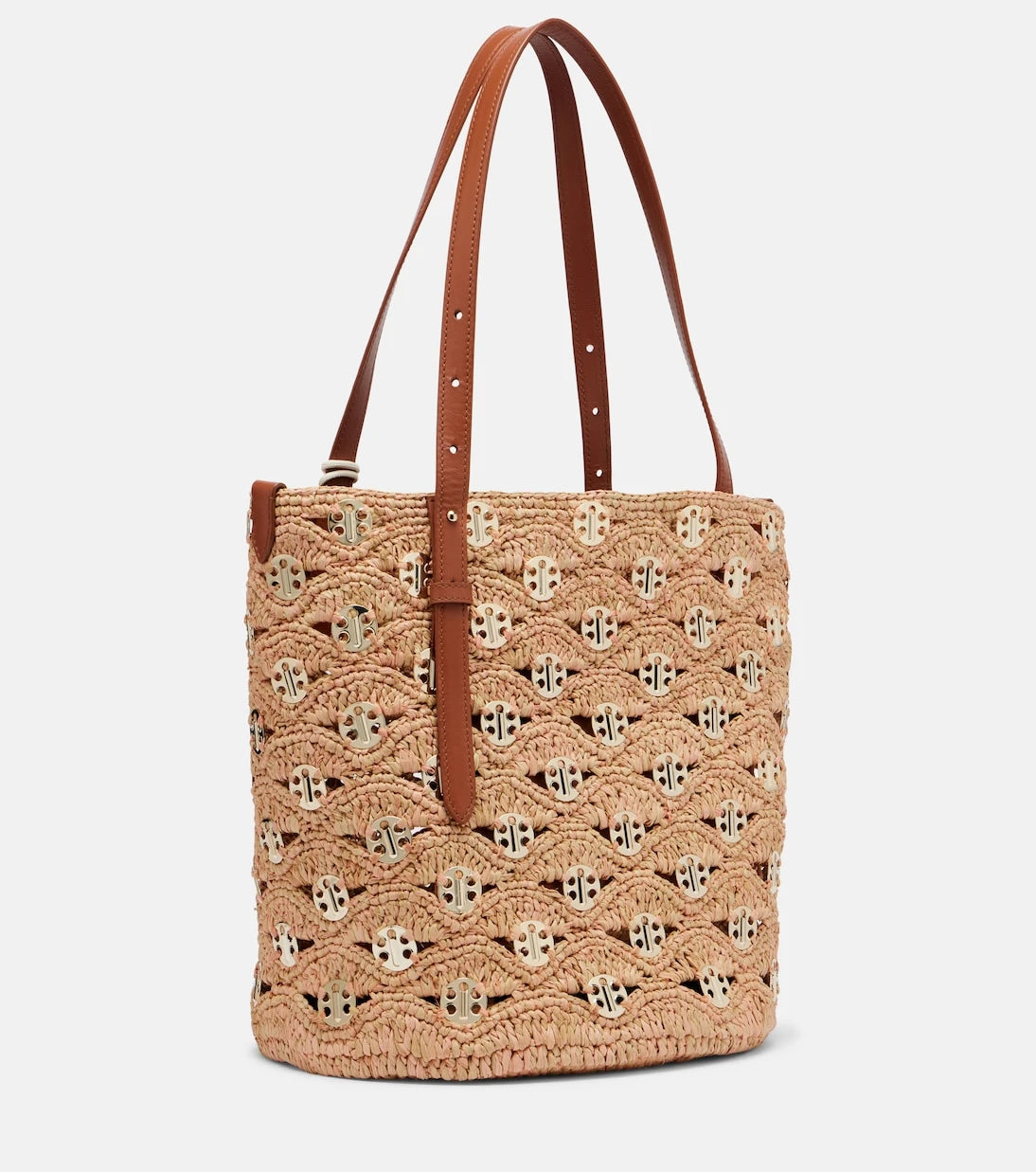 Rabanne - Small embellished raffia tote bag