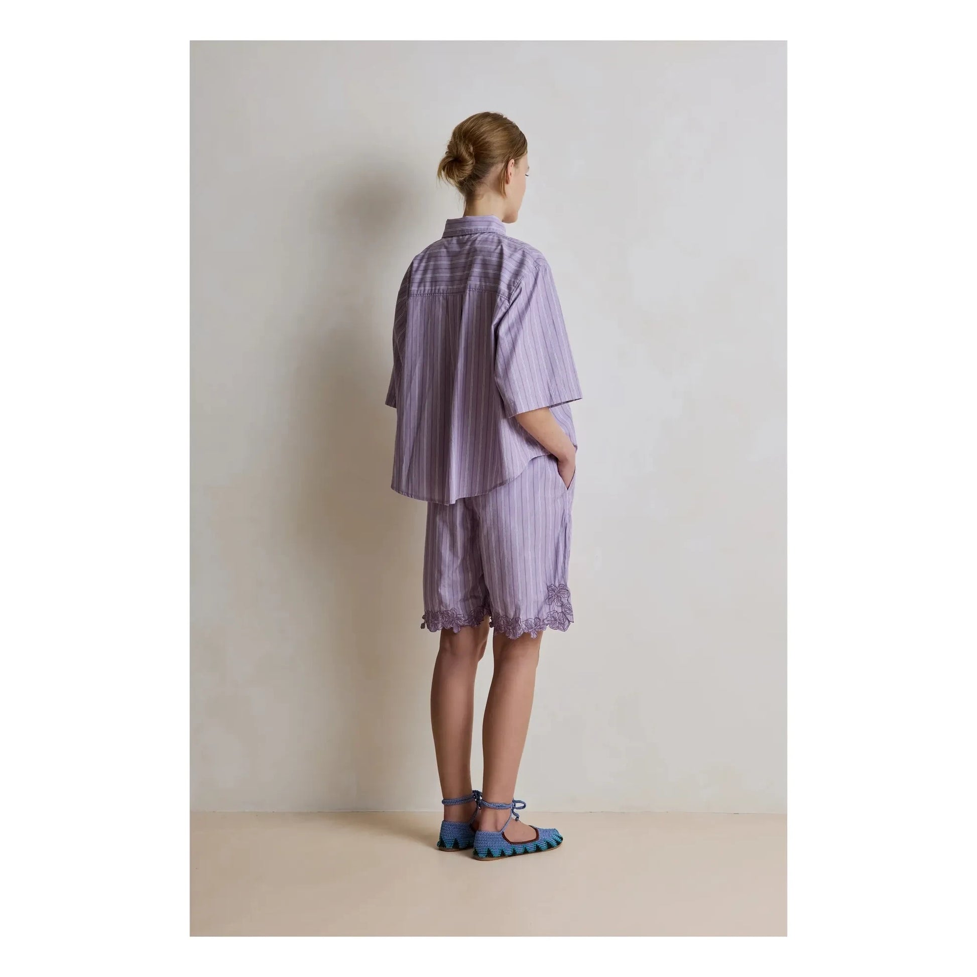 Hod - Selena Cotton Stripe Shirt | Lilac