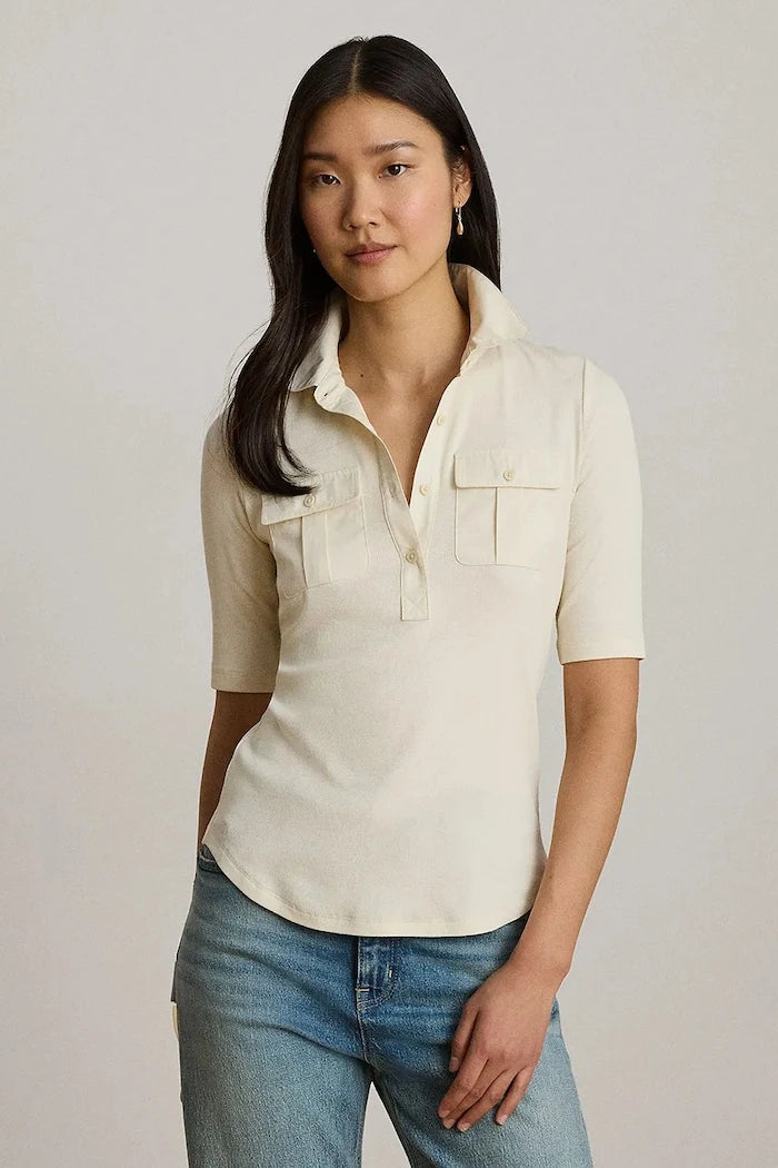 Lauren Ralph Lauren kadın pamuklu polo tişört