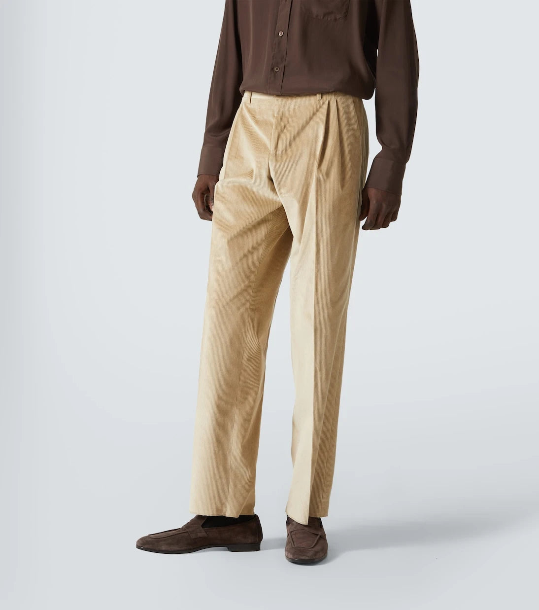 Canali - بنطال مستقيم من نسيج الكوردروي القطني