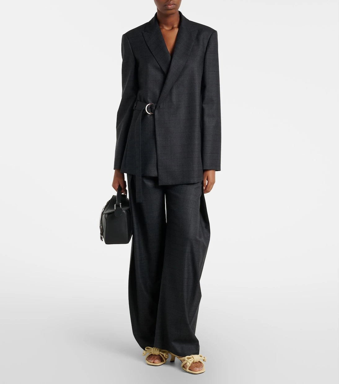 Loewe - Prince of Wales check wool wrap blazer