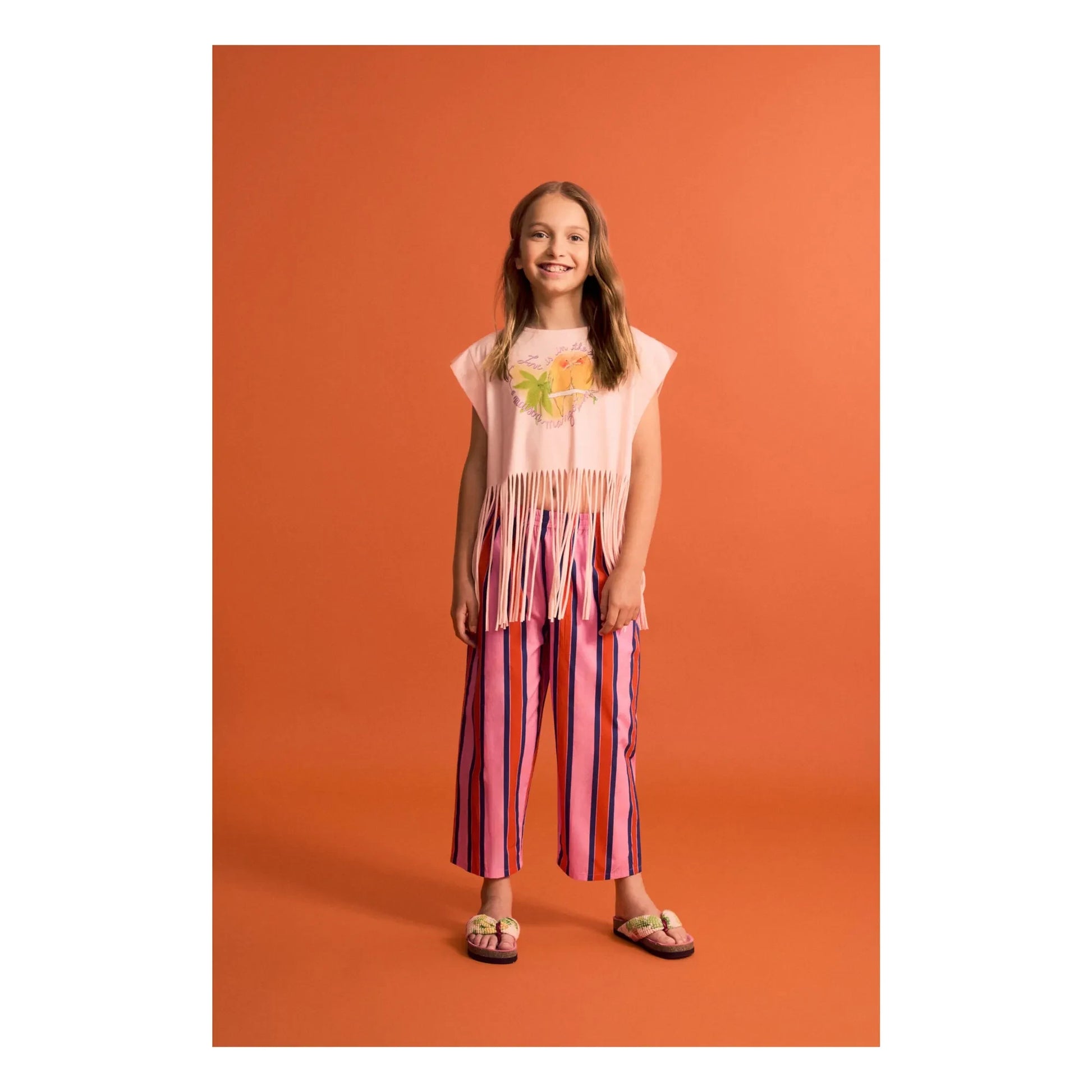 Maison Mangostan - Top Fringes Birds | Pale Pink