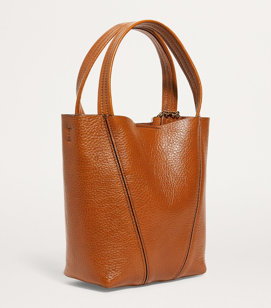 Chloé Brown Small Calfskin Spin Tote Bag