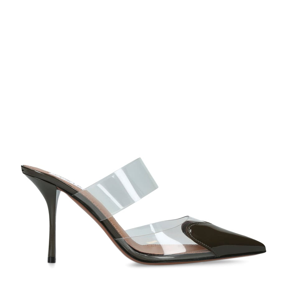 Alaïa Green Patent Leather Le Coeur Mules 90