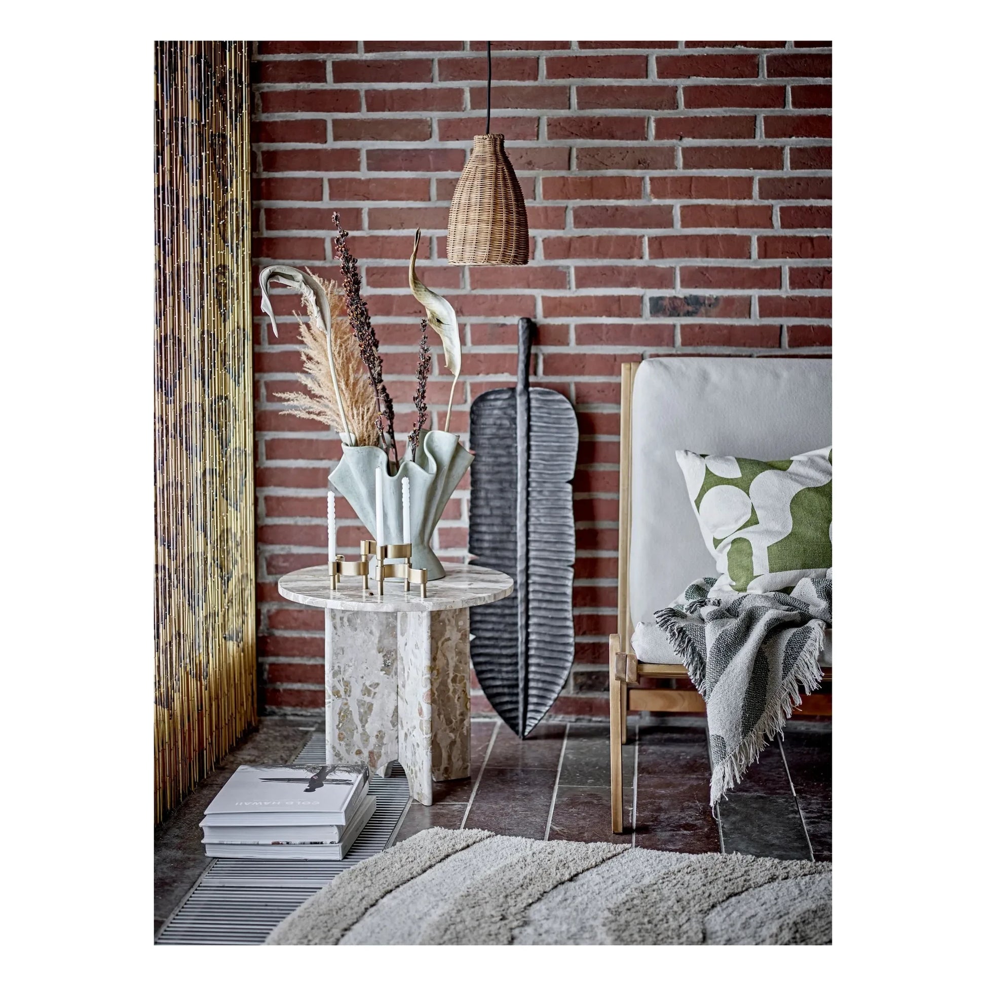 Bloomingville - Jasmia side table in marble | Brown