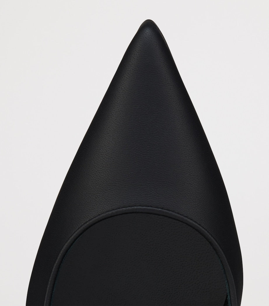 Christian Louboutin Black Sporty Kate Leather Slingback Pumps 85