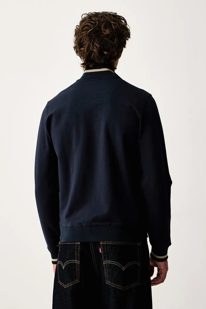 Pamuk ve elastan karışımlı fermuarlı erkek sweatshirt