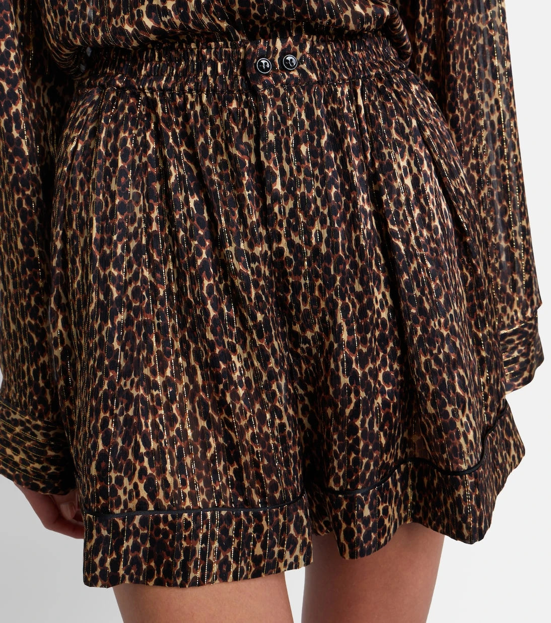Saint Laurent - Leopard-print silk shorts