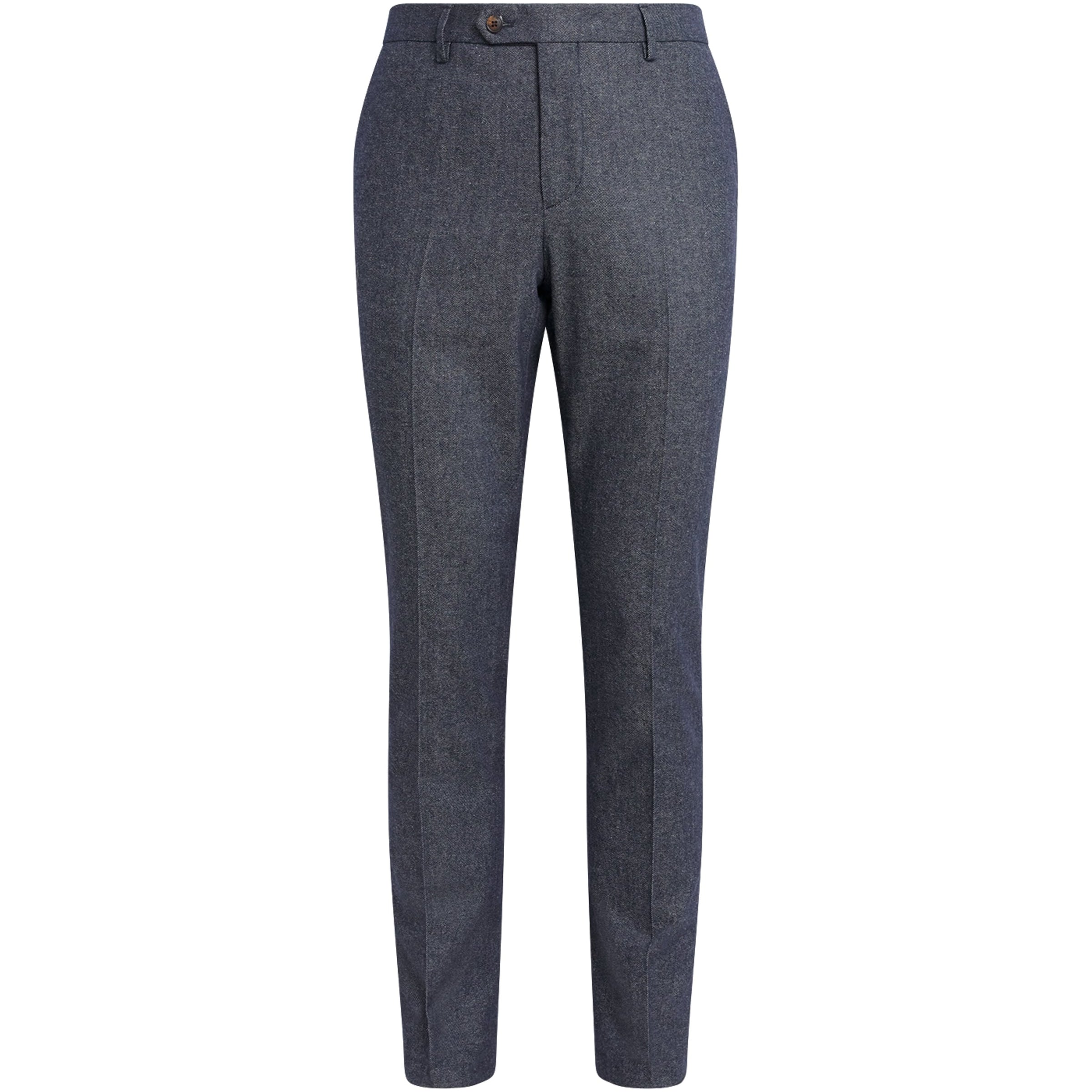 Cotton-Blend Flat Front Trousers