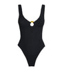 Black Celine Plunge Swimsuit