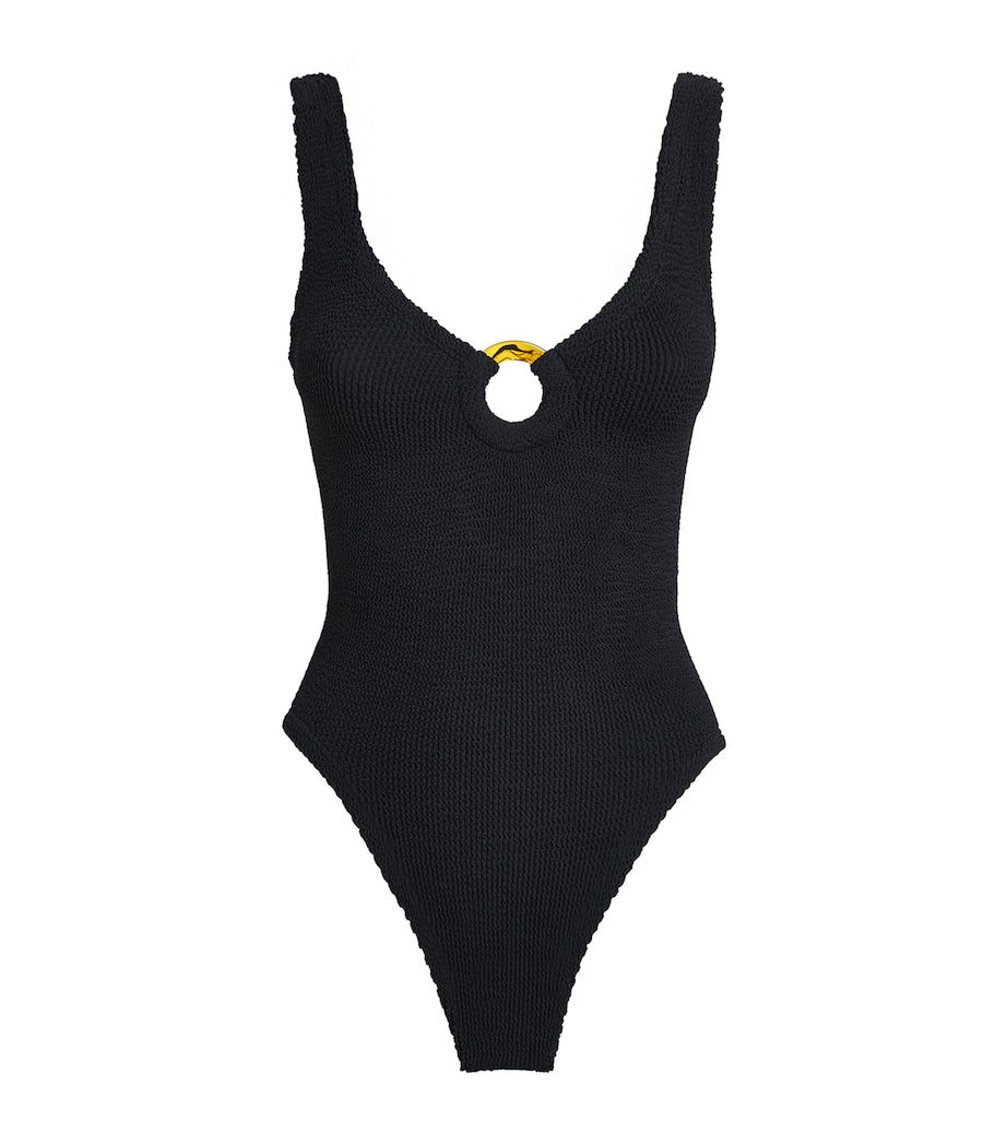 Black Celine Plunge Swimsuit