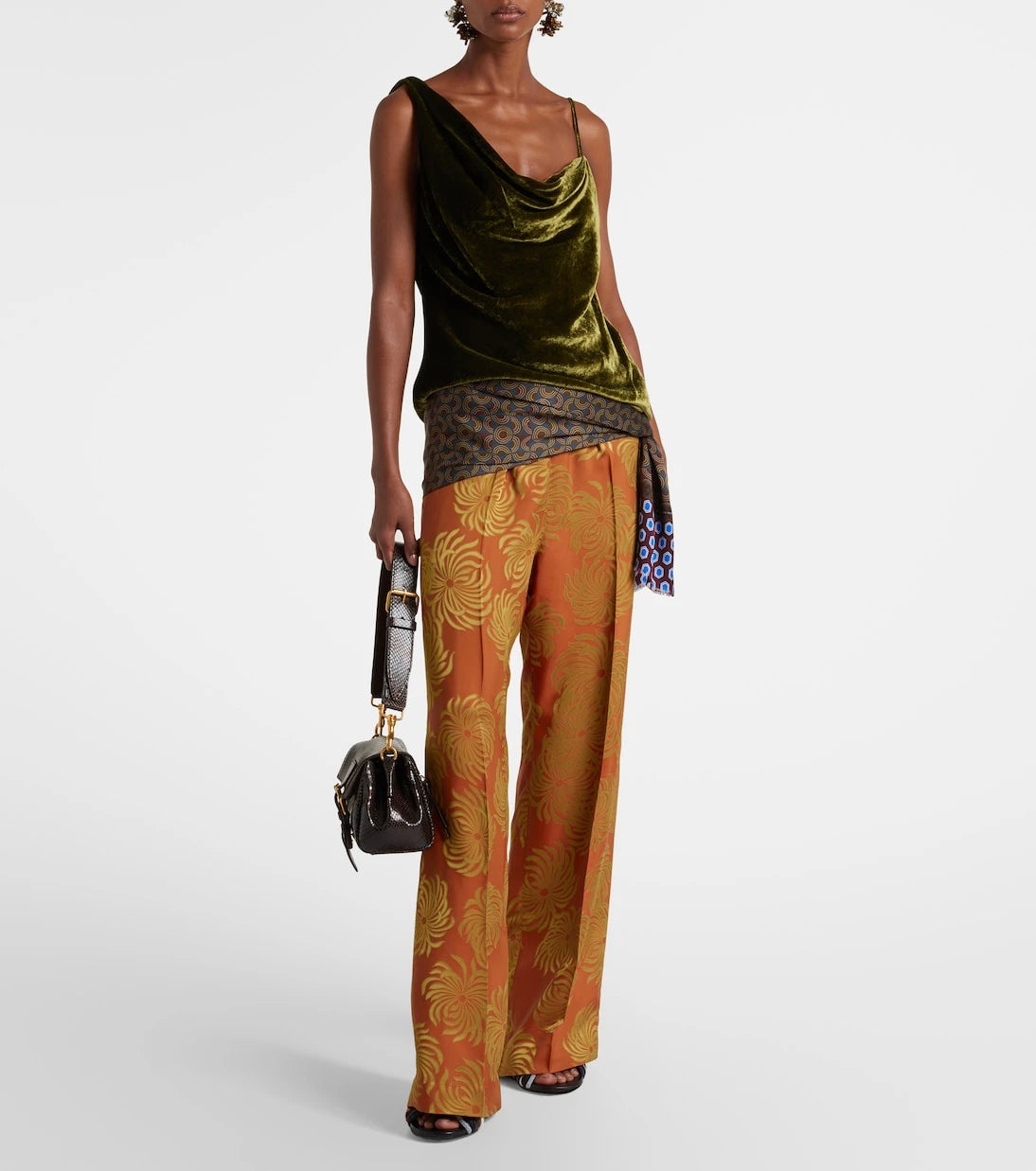 Dries Van Noten - Draped velvet top
