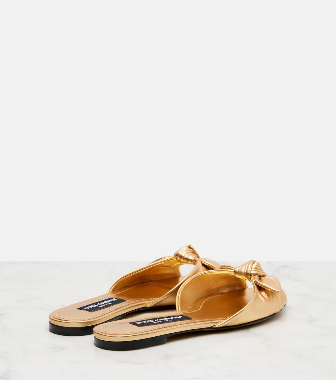 Dolce&Gabbana - Metallic leather slides
