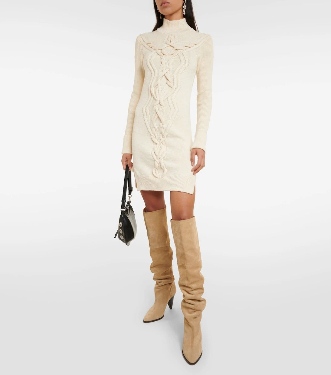 Isabel Marant - Atina cable-knit wool-blend minidress