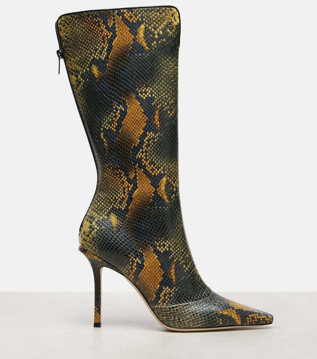 Jimmy Choo - حذاء برقبة عالية من الجلد "Archive Boot 100"