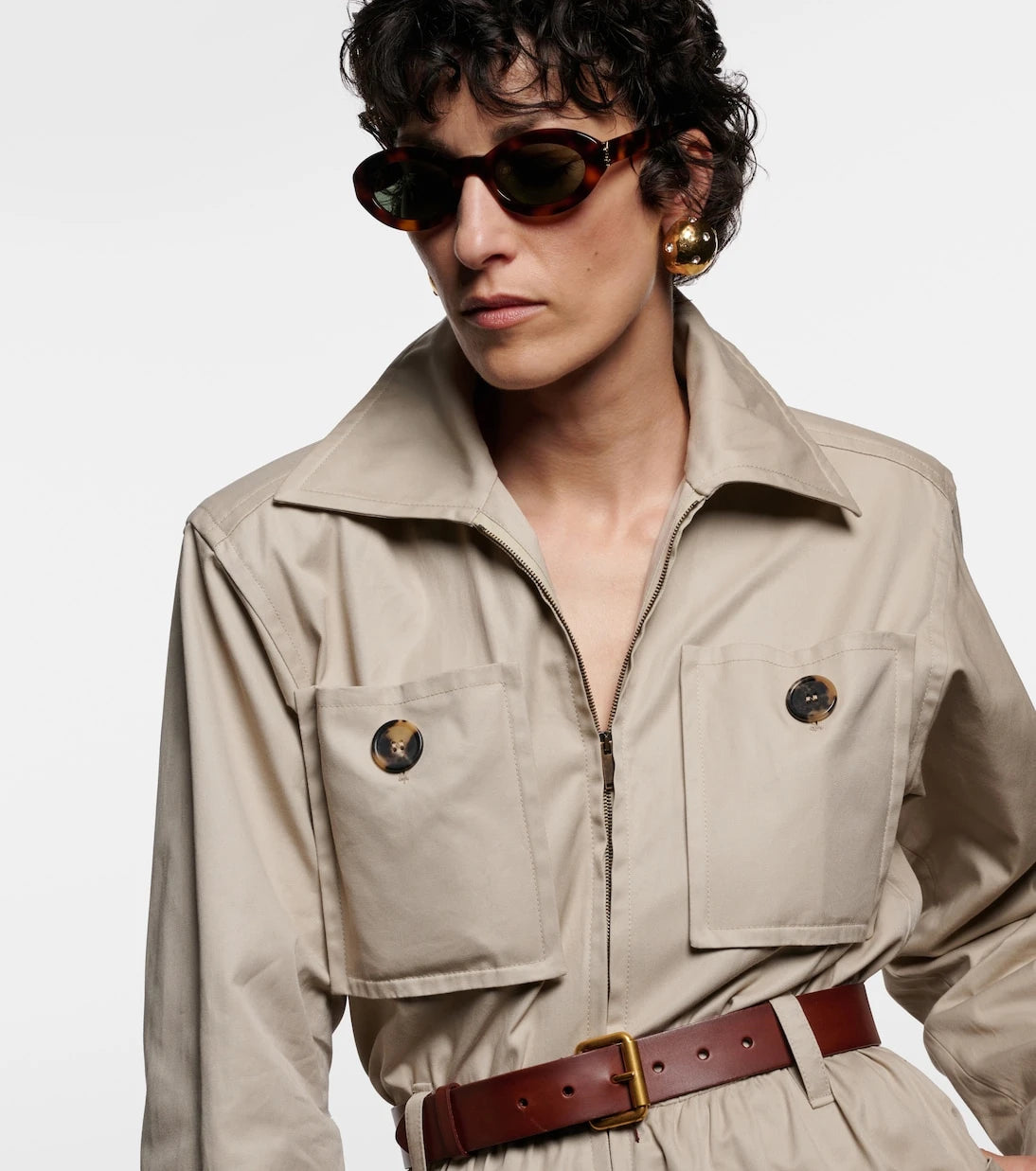 Saint Laurent - نظارة شمسية بيضاوية SL M136