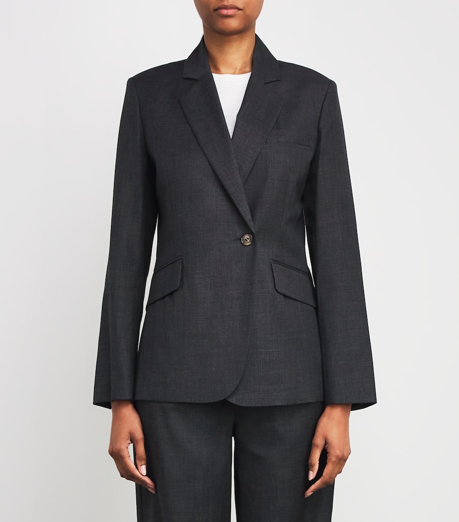 Grey Double-Breasted Blazer