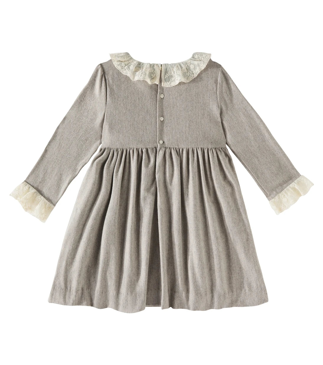 Bonpoint - Flavie tulle-trimmed flannel dress