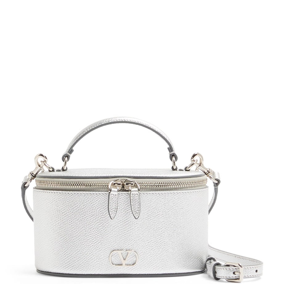 Valentino Garavani Metallic Mini Leather Vanity Case Top-Handle Bag