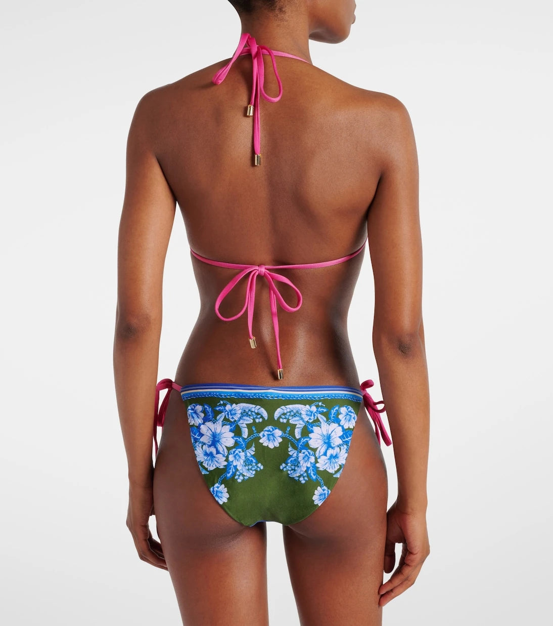 Farm Rio - Colorblocked floral bikini top