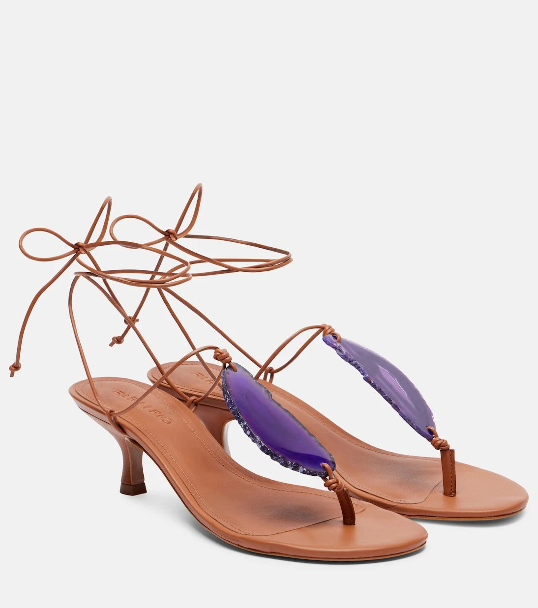 Farm Rio - 60 embellished leather thong sandals