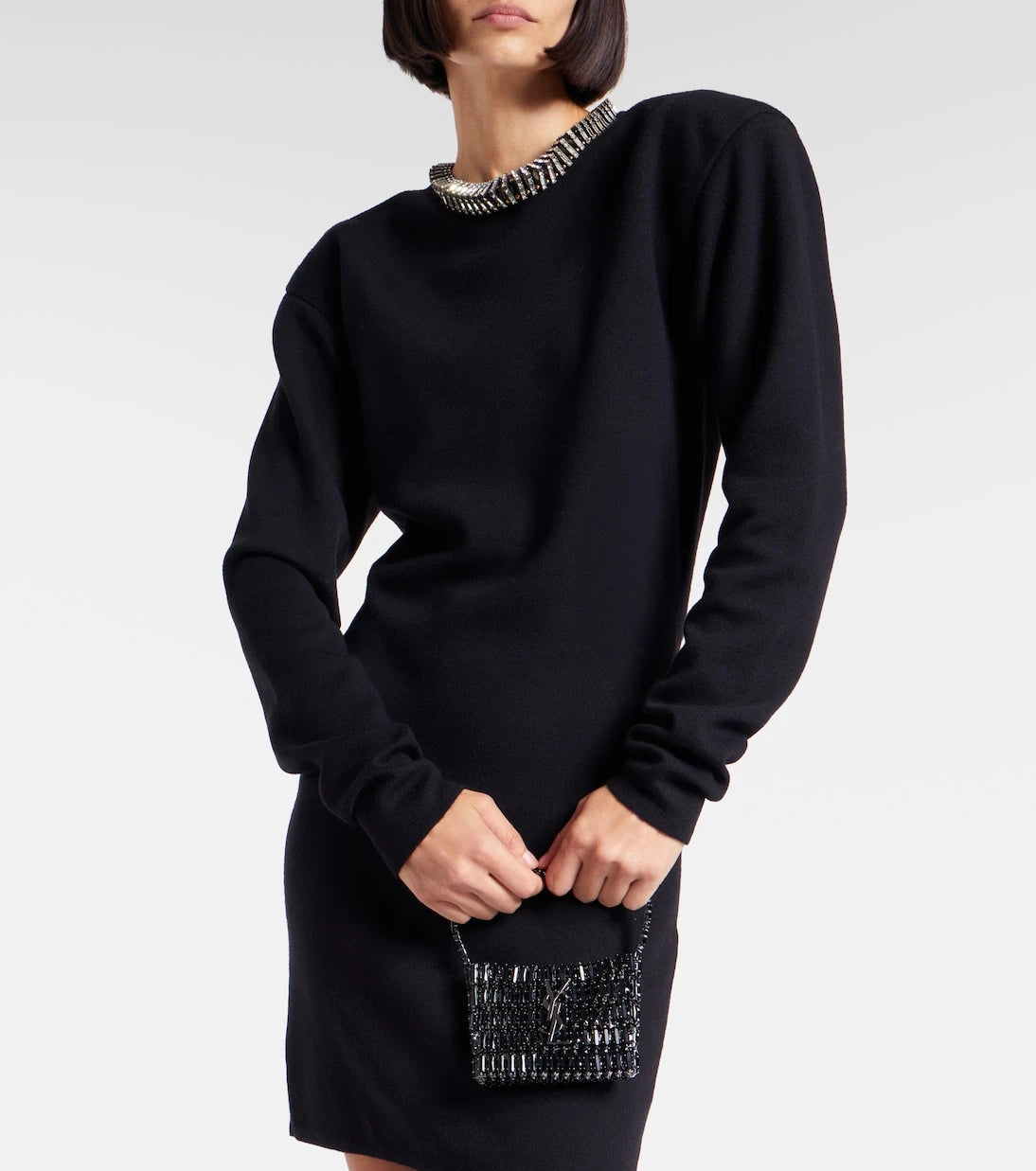 Saint Laurent - Cassandre Micro embellished shoulder bag