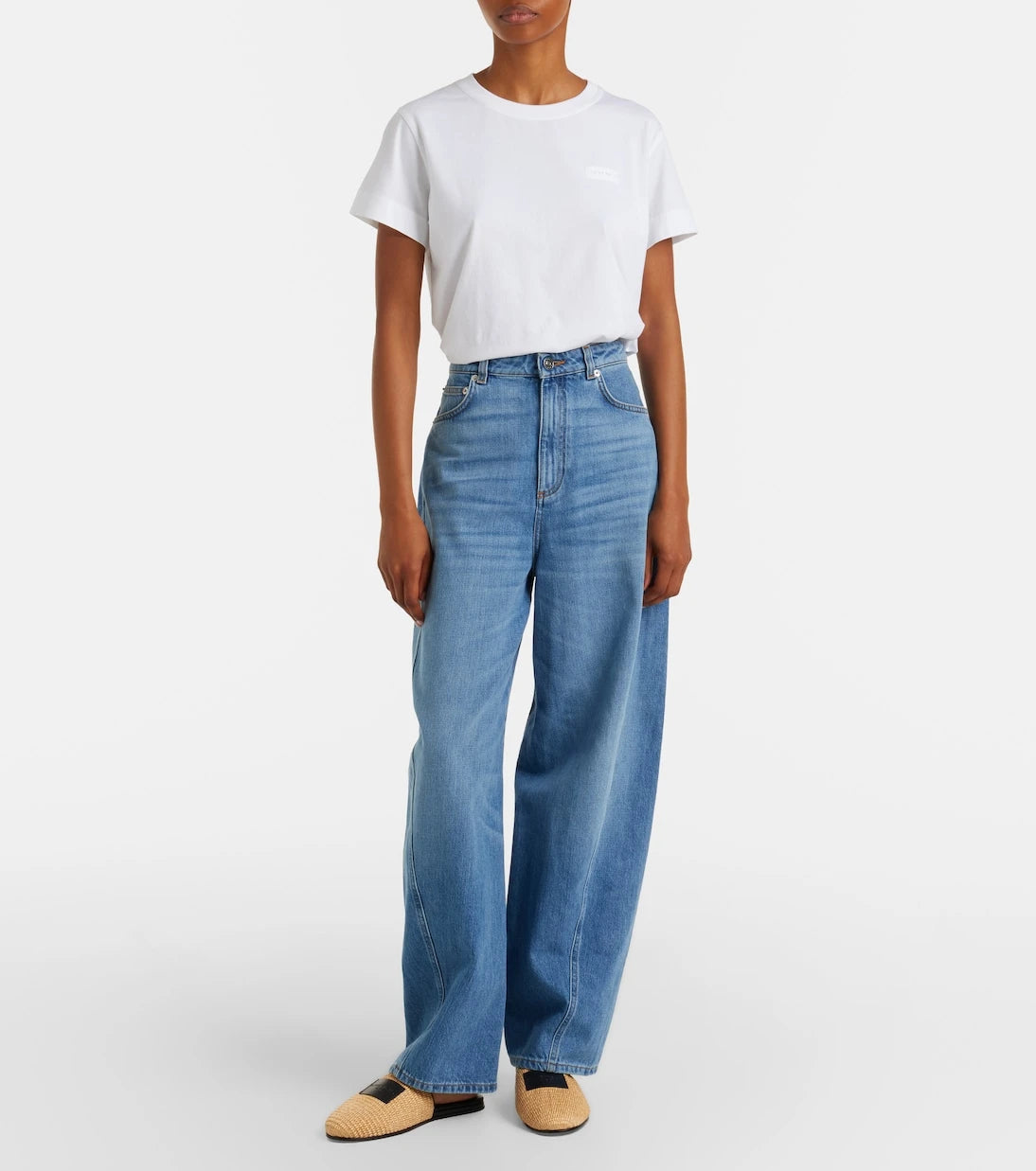 Givenchy - Label leather-trimmed woven mules