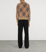 Burberry Beige Wool-Blend Check Track Jacket