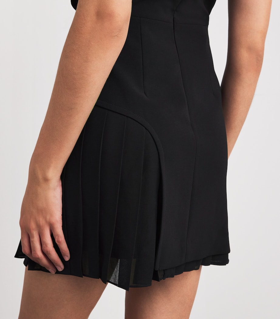 Claudie Pierlot Black Pleated Panel Mini Dress
