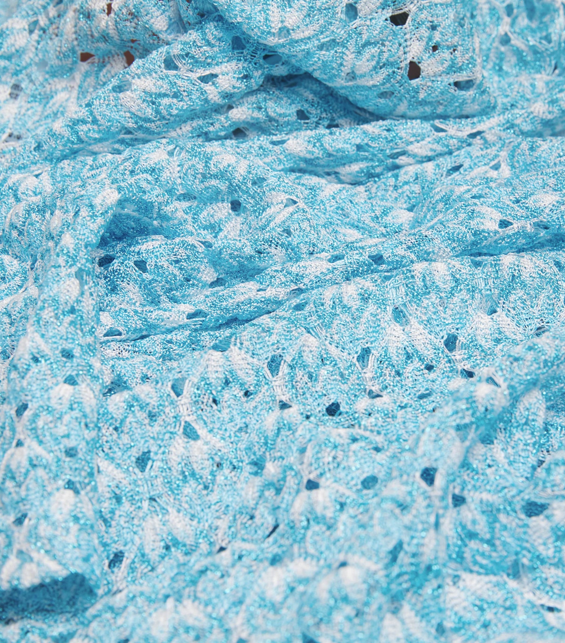 Missoni Blue Metallic-Crochet Mini Dress