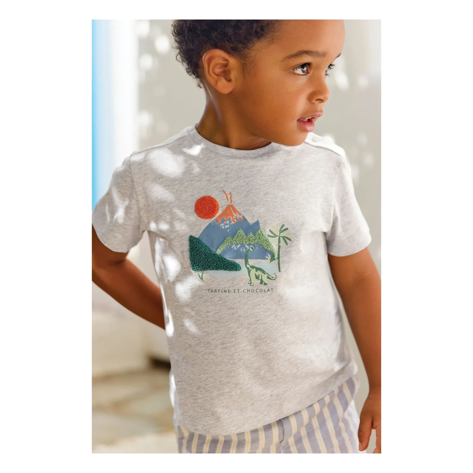 Tartine et Chocolat - Chiné Volcan Bébé T-shirt | Grey