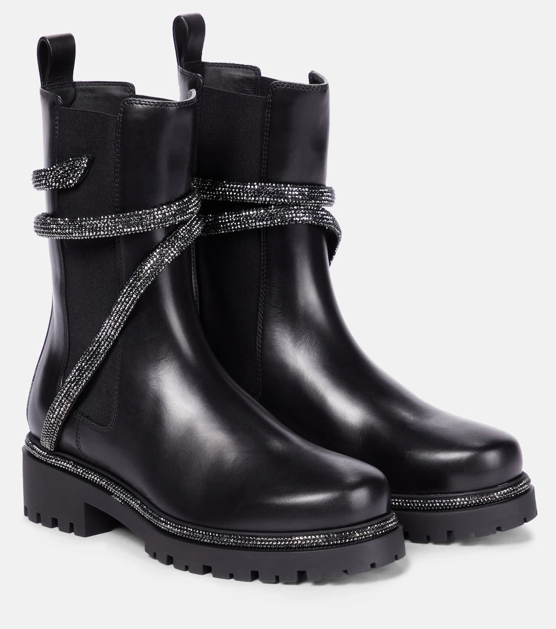 Rene Caovilla - Cleo embellished leather Chelsea boots