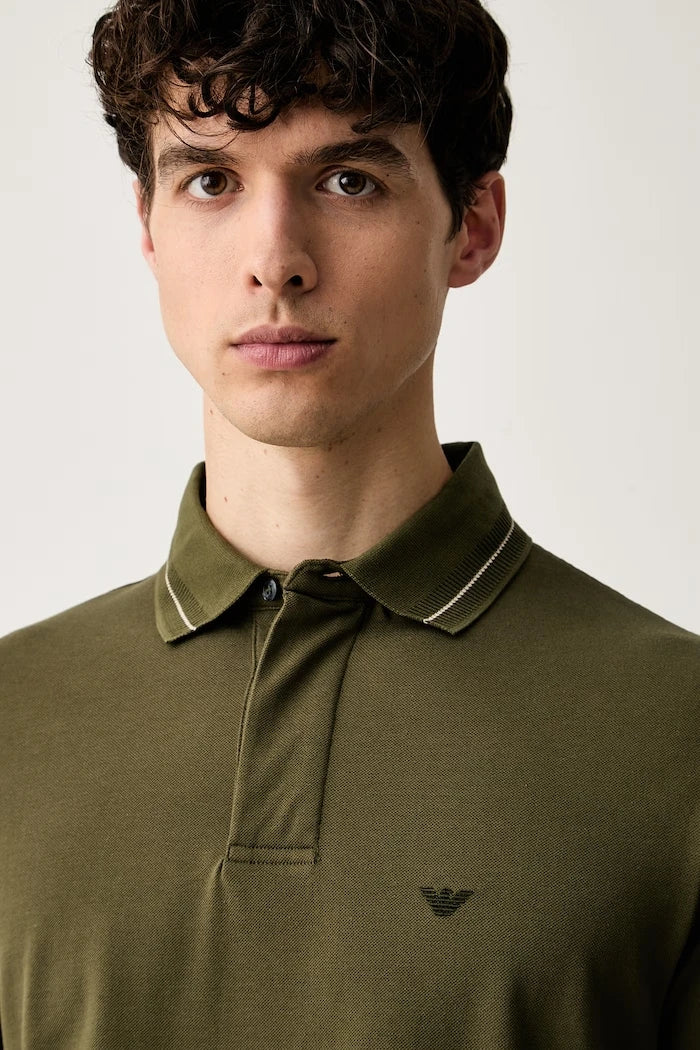 Emporio Armani erkek pamuklu yakalı tişört