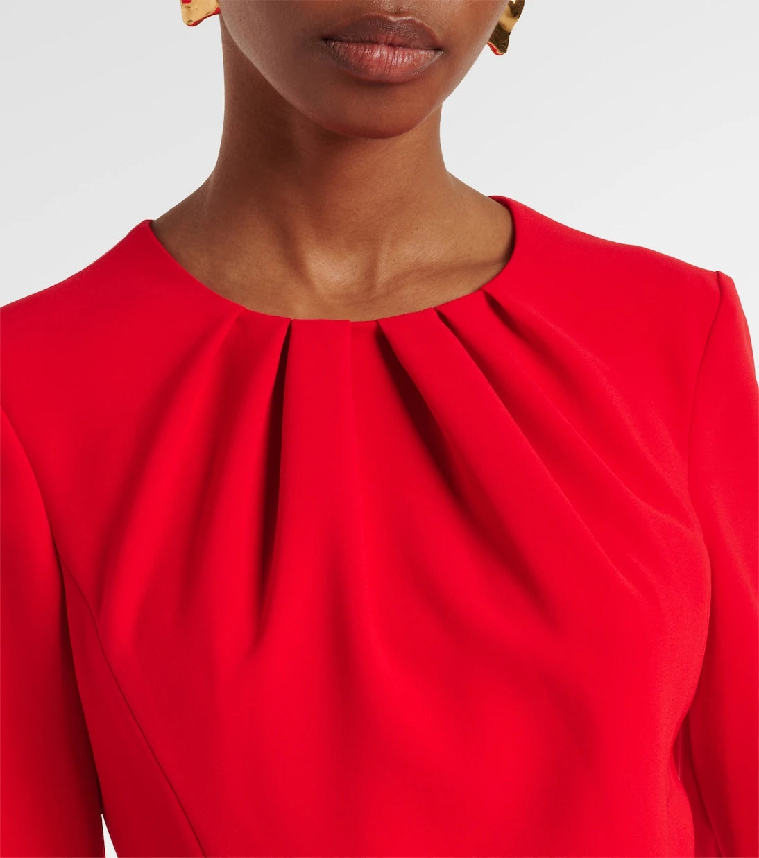 Carolina Herrera - Belted crêpe midi dress
