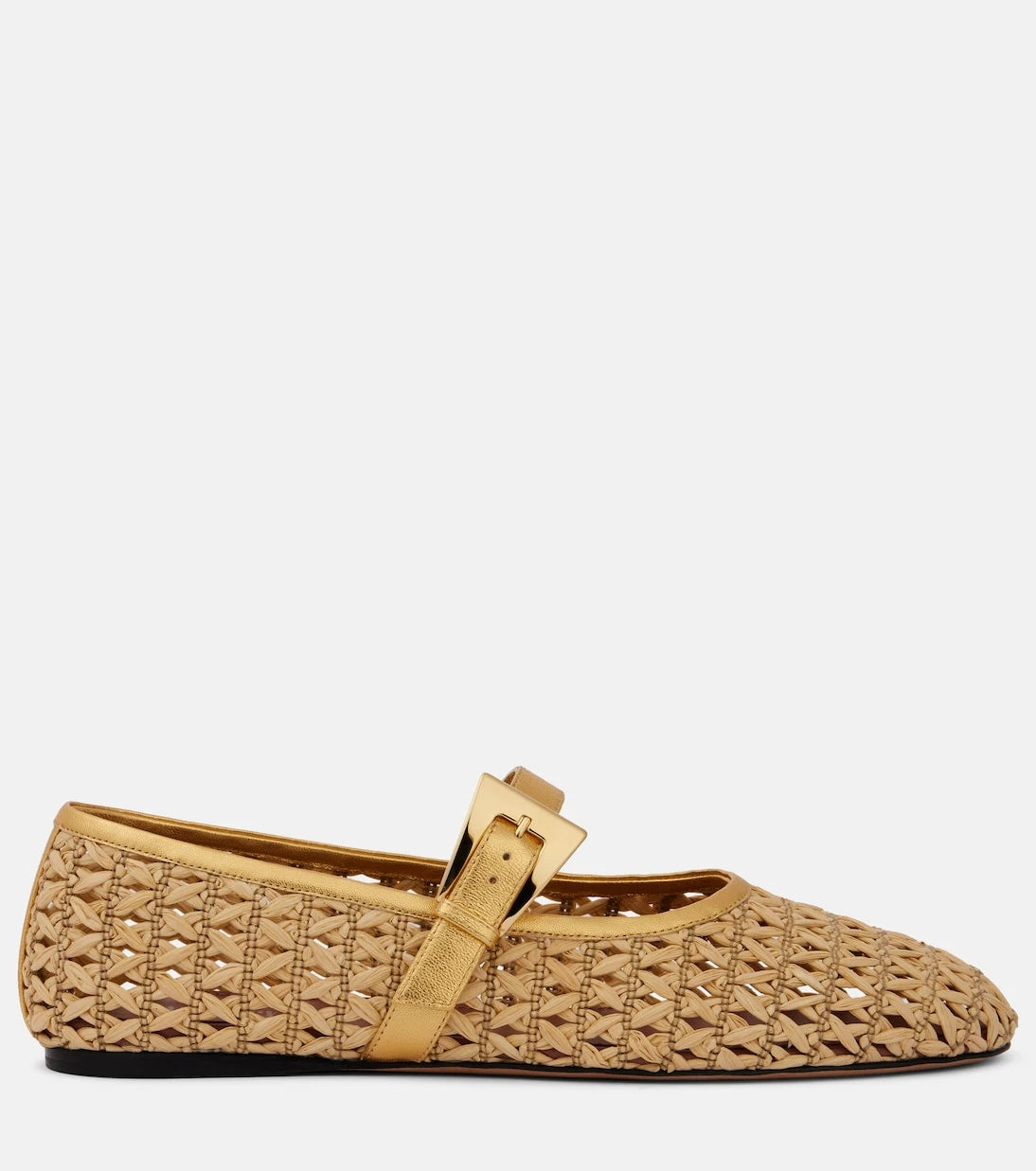 Paris Texas - Sveva raffia Mary Jane flats