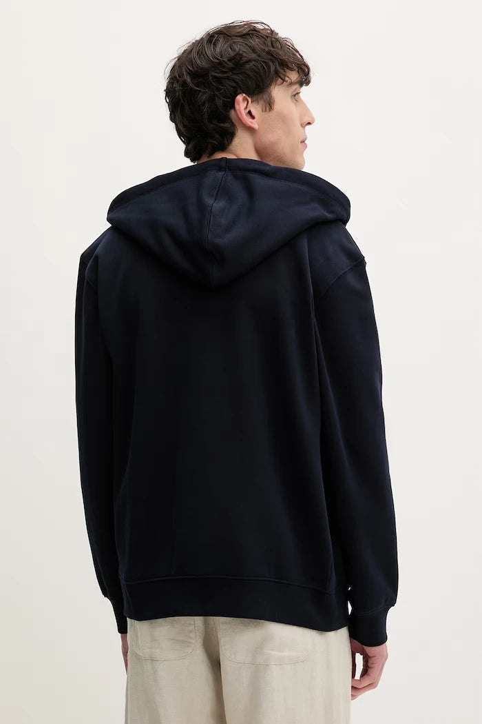 Guess Jeans pamuklu fermuarlı kapüşonlu erkek sweatshirt