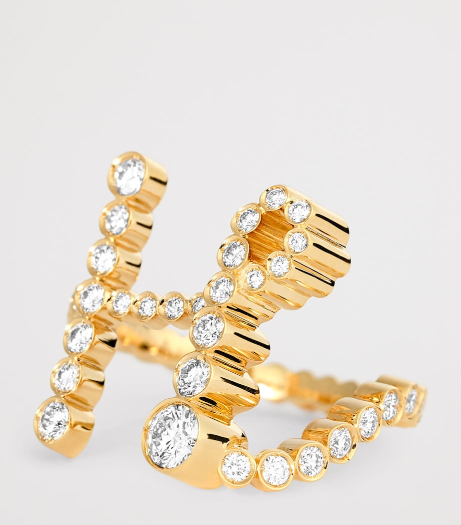 Yellow Gold and Diamond Ensemble ‘H’ Ring