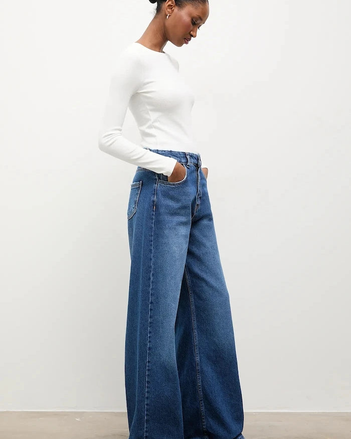 Answear.LAB wide leg kadın jean