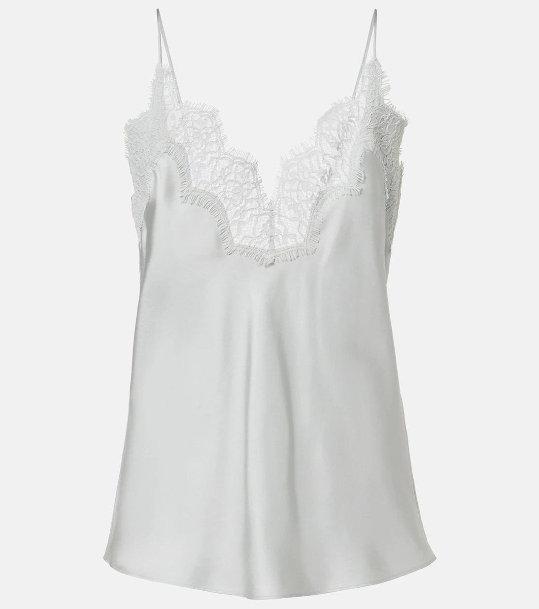 Róhe - Lace-trimmed silk top