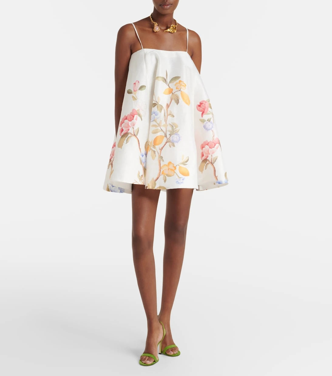 Leo Lin - Caitlin floral linen-blend minidress