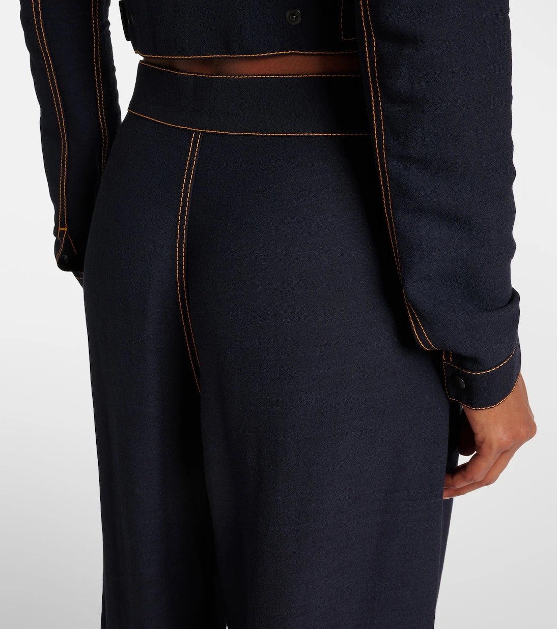 Alaïa - Tailored wool-blend georgette wide-leg pants
