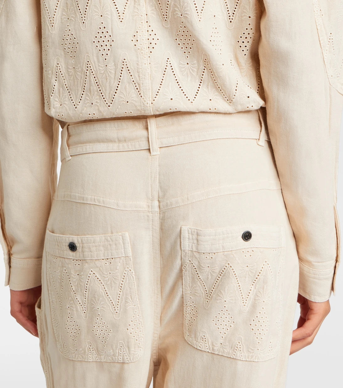 Marant Etoile - Kellen broderie anglaise cotton jumpsuit