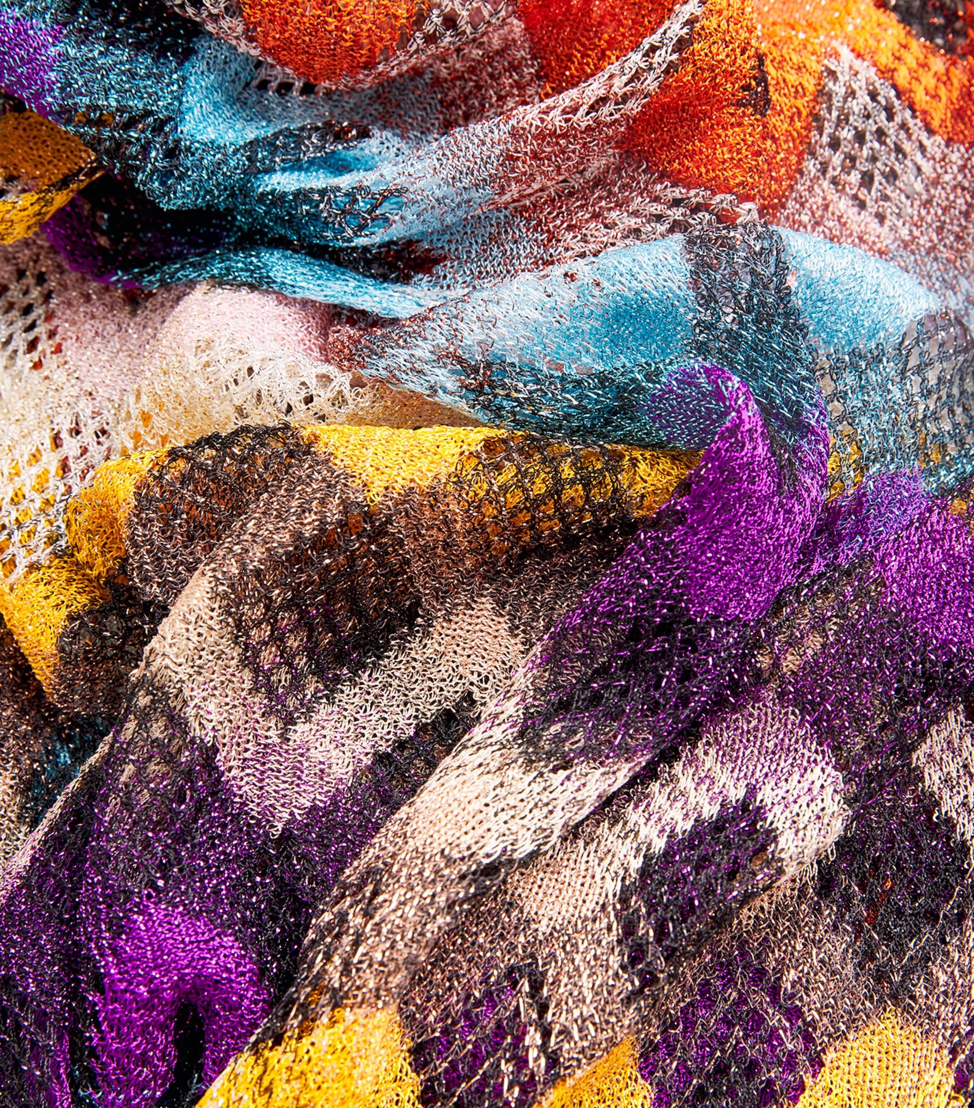 Multi Zigzag Plunge-Neck Jumpsuit