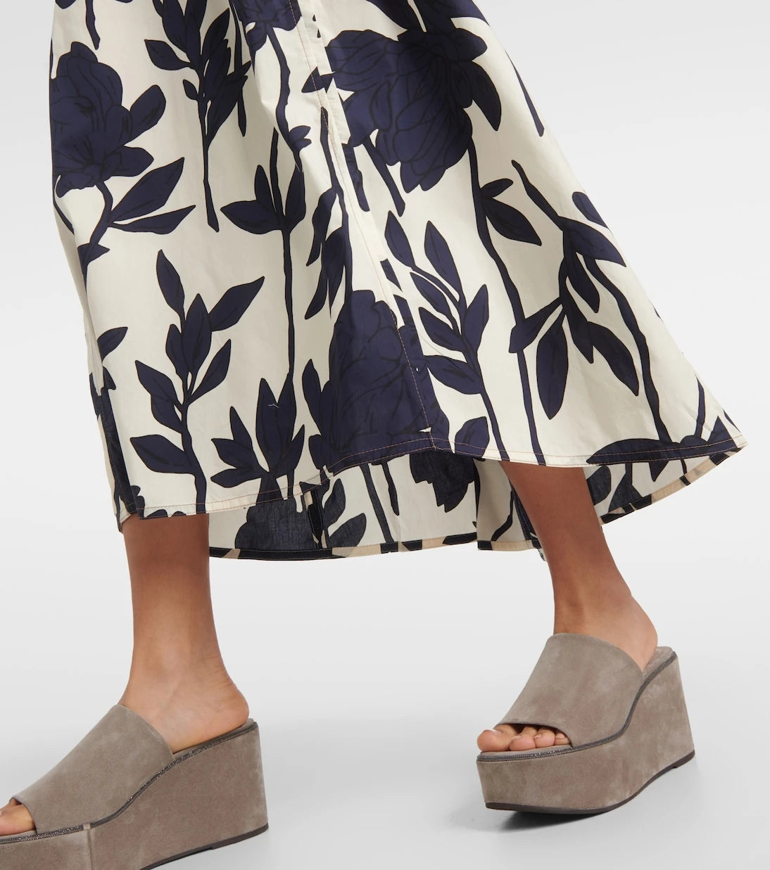 Brunello Cucinelli - Floral cotton midi dress